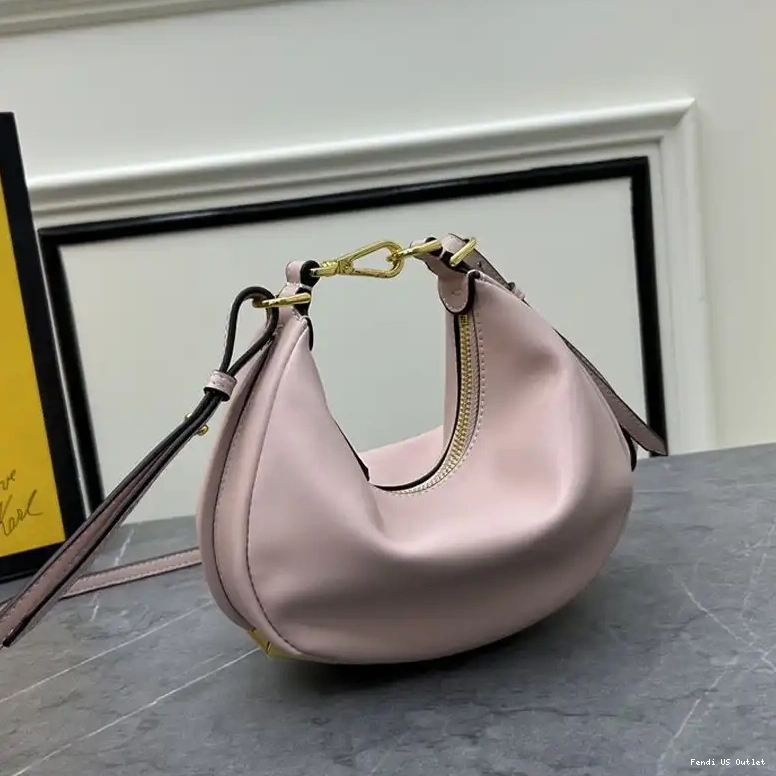 Affordable HOT Fendi Bag Hobo Leather In Fendigraphy Cherry Calf Mini 0525